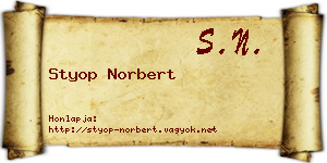 Styop Norbert névjegykártya